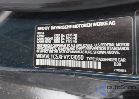 2015 BMW X1 xDrive28I from USA, damaged, VIN WBAVL1C5XFVY33050